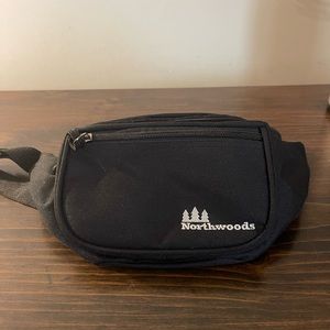 Vintage Northwoods Fanny Pack 90’s Nylon Waist Bag Black, 3 Pockets, Ex Cond